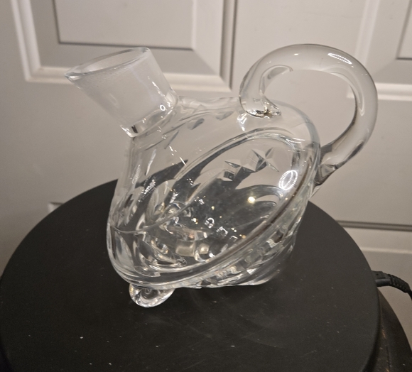 Other - Vtg Hand Cut Genuine Lead Crystal Glass Decanter w Handle Made Germany